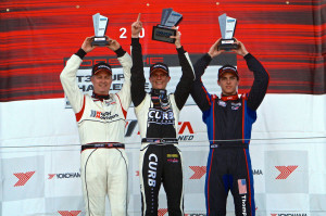 Another podium appearance for Michael Lewis after winning the fourth race of the IMSA GT3 Cup Challenge USA by Yokohama season. Photo by Blake Blakely.