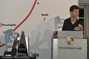 During the IMSA Porsche GT3 Cup Challenge USA by Yokohama banquet on Friday, October 3, Michael Lewis shares his appreciation to his Competition Motorsports/Curb-Agajanian team members as well as his sponsor team.