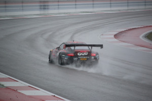 Undaunted by adverse weather conditions for Race 2 of the Pirelli World Challenge, Michael Lewis methodically passed cars from his 12th starting position on Sunday, March 8, to finish the race in 9th overall, but claimed the top podium position in the GTA class.