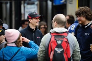 Michael Lewis is seen here catching up with  fans. Those who will be in attendance at the Grand Prix of St. Petersburg can meet Michael on Saturday during the autograph session.
