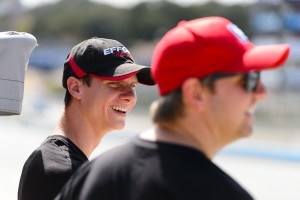 All smiles for Michael Lewis and EFFORT Racing teammate Ryan Dalziel as the teammates finished 8th and 3rd, respectively, in the 2015 Pirelli World Challenge drivers championship.