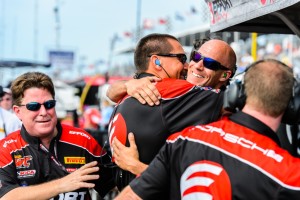The EFFORT Racing team gave Michael Lewis a fast car for the Grand Prix of St. Petersburg, and their dedication brought results as they celebrate after Michael's first GT win in PWC.