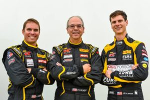 Michael Lewis, on right, continues his 2016 PWC participation with Calvert Dynamics teammates Andrew Davis, far left, and Preston Calvert, center, who is also the team owner.