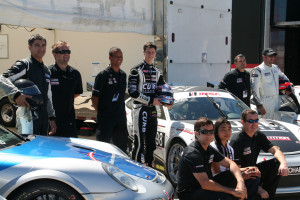 Michael Lewis and the Competition Motorsports team wait in the paddock before heading onto the track at Sebring International Raceway.