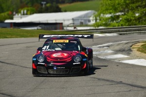 Michael Lewis is seen here in the No. 41 EFFORT Racing/Curb-Agajanian Porsche 911 GT3 R at Barber Motorsports Park after moving up from the GTA to the GT class in the Pirelli World Challenge this week. Photo credit: Pirelli World Challenge.