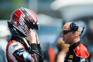 Although Michael Lewis has not previously competed at Sonoma Raceway, he will rely on the experience from the EFFORT Racing team. He is seen here talking with Paul Ashworth, who helps prepare the No. 41 EFFORT Racing Porsche 911 GT3 R.