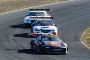 Anxious to move up in the field during Saturday's Round 18 of the Pirelli World Challenge, Michael Lewis made an aggressive pass to overtake 3rd place, but lost several positions as a result. He finished the race in 11th.