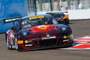 Michael Lewis consistently set fast times during the Grand Prix of St. Petersburg, starting with the fastest time of Friday's qualifying session, placing the No. 41 EFFORT Racing/Curb-Agajanian Porsche 911 GT3 R on the pole position for Saturday's first race.
