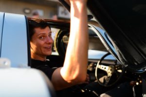 Michael is seen here in the Porsche Motorsport 917 during Rennsport Reunion V. He enjoys representing the Stuttgart brand both on and off the track.