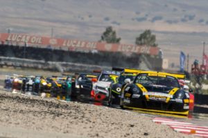 The No. 98 Calvert Dynamics/Curb-Agajanian Porsche 911 GT3 R served double duty in Utah as Michael Lewis drove the car in both the PWC GT and SprintX races.